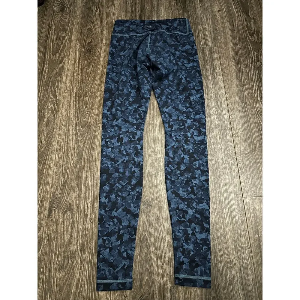 Lululemon Wunder Under Mystic Jungle Hawk Blue size 4